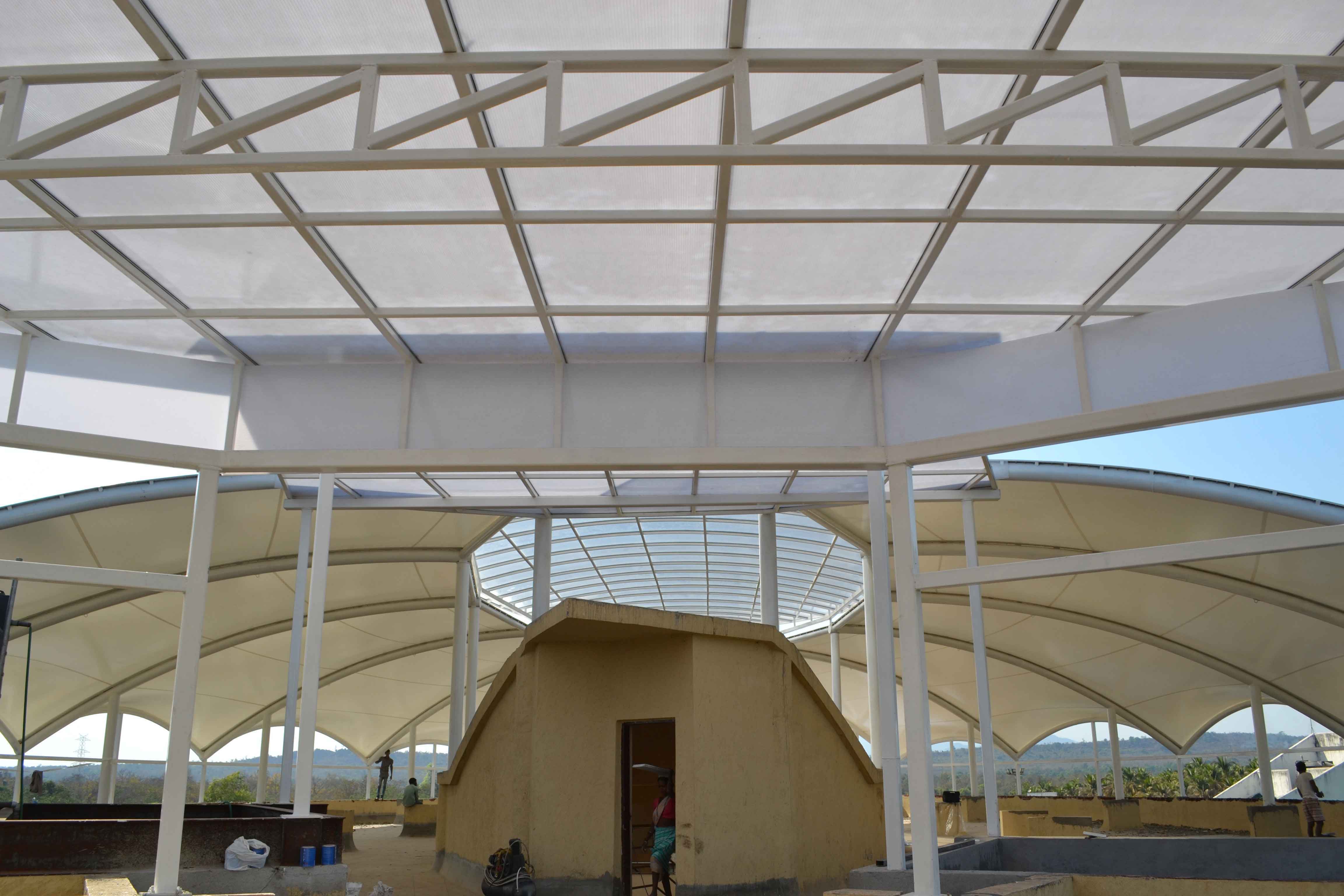 ravera international school roof shade fabric structure in palghar, thane, maharashtra, india